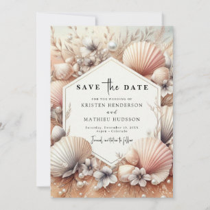 Classic Earthy Beach Wedding Save The Date