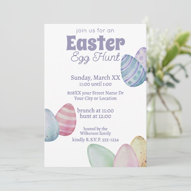 Classic Easter Egg Hunt Invitation (Standing Front)