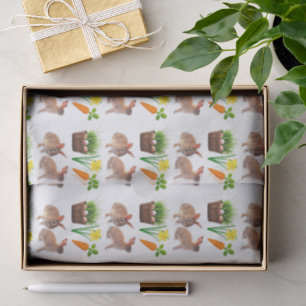 Classic Easter Rabbit Carrot Holiday Basket Craft  Tissue Paper