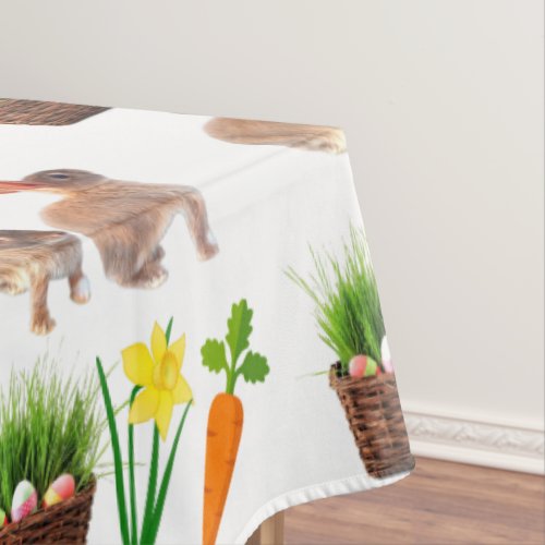 Classic Easter Rabbit Collage Holiday Party  Tablecloth