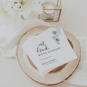 Classic Eat Drink We're Married Wedding Napkins