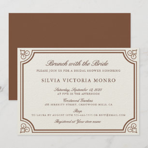 Classic Ecru Brunch with the Bride Bridal Shower Invitation