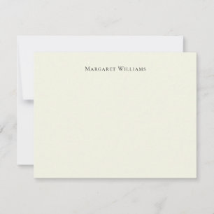 Classic Ecru Ivory White Cream Paper Personalized Note Card