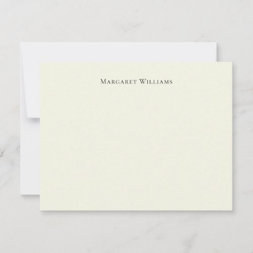 Classic Ecru Ivory White Cream Paper Personalized Note Card