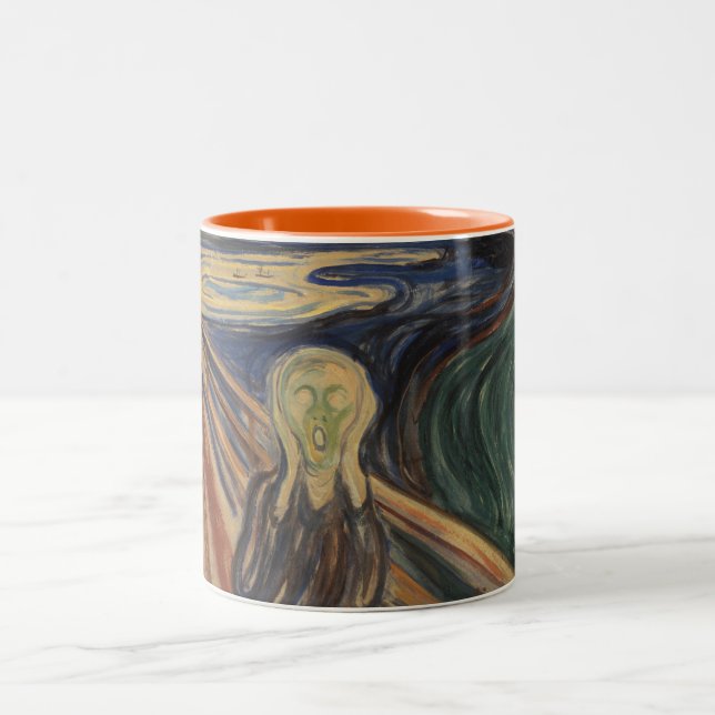 Classic Edvard Munch The Scream Painting Two-Tone Coffee Mug (Center)