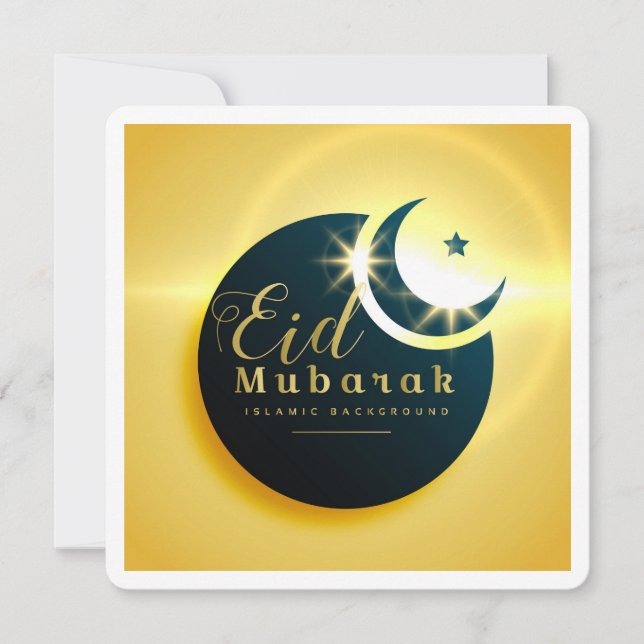 Classic Eid Mubarak Ramadan Greetings Card (Front)