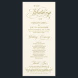 Classic Elegance Black Script, Wedding Ceremony Program<br><div class="desc">Wedding Ceremony Program card, Elegant Classy script, in gold themed It is designed with scroll accent that can be personalised with custom/ personalised text for your bridal party, ceremony details, memorial notes and thank you message. If you are looking for other program card types and sizes, please search through our...</div>