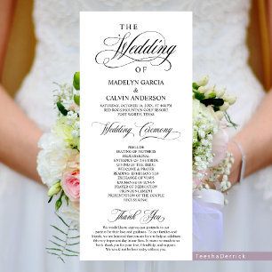 Classic Elegance Black Script, Wedding Ceremony Program
