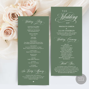 Classic Elegance Black Script, Wedding Ceremony Program