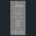 Classic Elegance Black Script, Wedding Ceremony Program<br><div class="desc">Wedding Ceremony Program card, Elegant Classy script, in dark grey themed It is designed with scroll accent that can be personalised with custom/ personalised text for your bridal party, ceremony details, memorial notes and thank you message. If you are looking for other program card types and sizes, please search through...</div>
