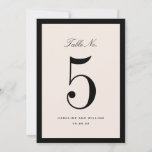 Classic Elegance Black Wedding Table Number Card