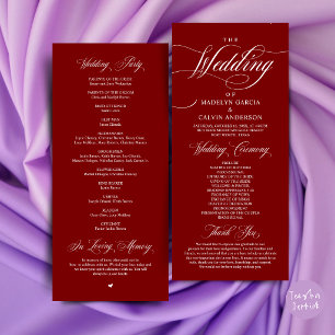Classic Elegance Burgundy Wedding Ceremony Order Program