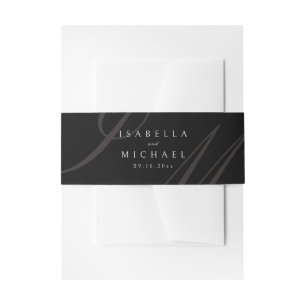 Classic Elegance Calligraphy Monogram Wedding Invitation Belly Band