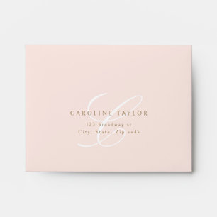 Classic Elegance Calligraphy Monogram Wedding RSVP Envelope