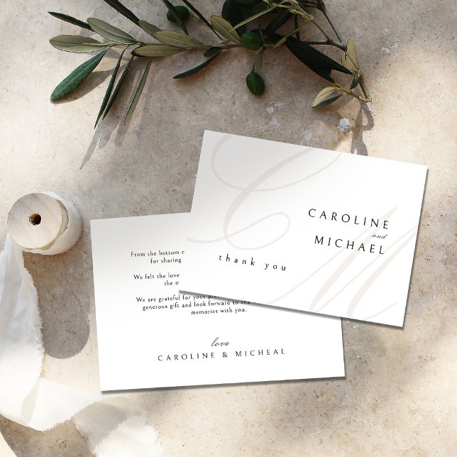 Classic Elegance Calligraphy Monogram Wedding Thank You Card (Classic Elegance Calligraphy Monogram Wedding Thank You Card)