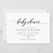 Classic Elegance Calligraphy Script Baby Shower Invitation (Front)
