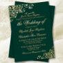 Classic Elegance Emerald Green Formal Wedding Gold Foil Invitation