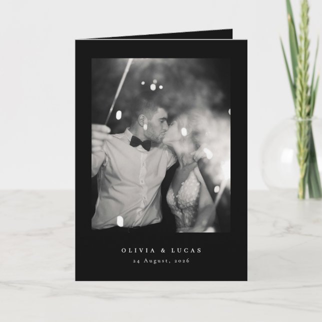 Classic Elegance Folded Wedding Thank You Card (Front)