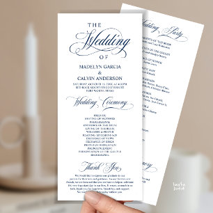 Classic Elegance Gold Script, Wedding Ceremony Program