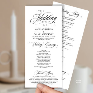 Classic Elegance Gold Script, Wedding Ceremony Program