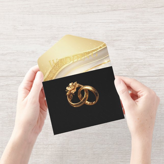 Classic Elegance Gold Wedding Invitation (Opening)