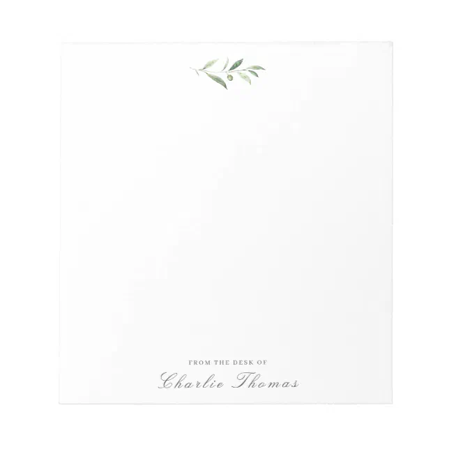 Classic Elegance Greenery Personalized Stationery Notepad | Zazzle