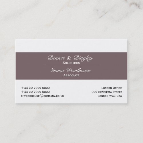 Classic Elegance Heather &amp; White Business Card Templates