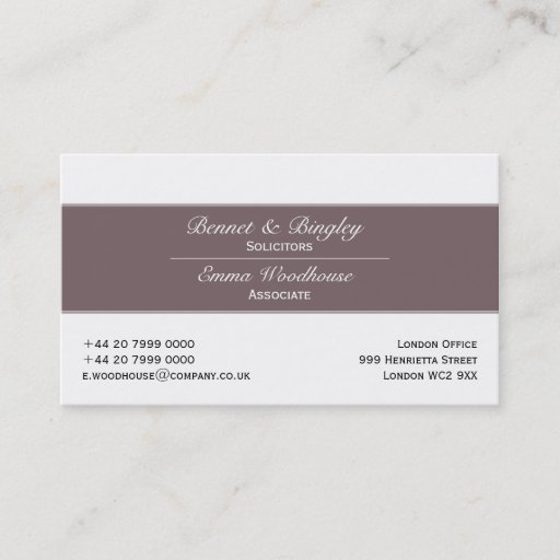 Customizable Classic Elegance Heather & White Business Card Templates