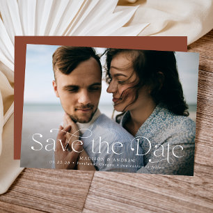 Classic Elegance Horizontal Photo Save The Date