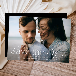 Classic Elegance Horizontal Photo Save The Date