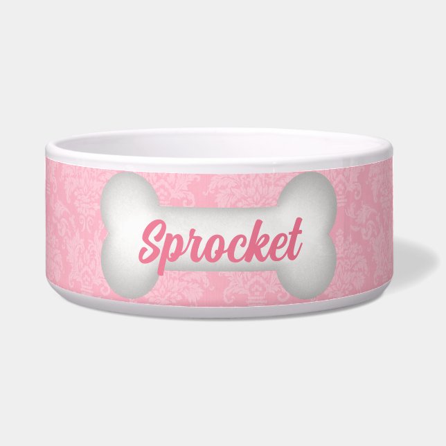 Classic Elegance in Pink for Pets Bowl (Front)