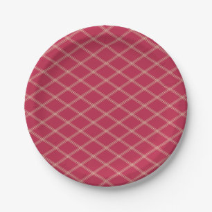 Classic Elegance Magenta and Desert Sand Art Deco Paper Plates