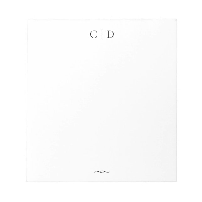 Classic Elegance Monogram Personalized Stationery Notepad (Front)