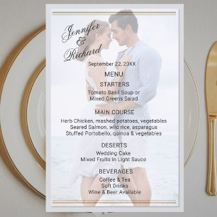 Classic Elegance Photo Double Sided Wedding Menu