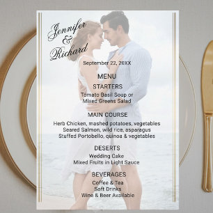 Classic Elegance Photo Double Sided Wedding Menu