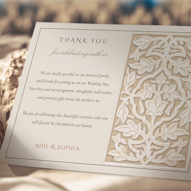 Classic Elegance Printed Emboss Thank You Card (Creator Uploaded)