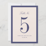 Classic Elegance Purple Wedding Table Number Card