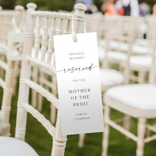 Classic Elegance Reserved Seat Tag Template