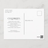 Classic Elegance Script Graduation Invitation Postcard (Back)