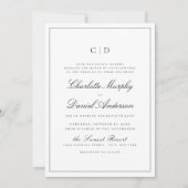 Classic Elegance Script Minimal Monogram Wedding Invitation | Zazzle