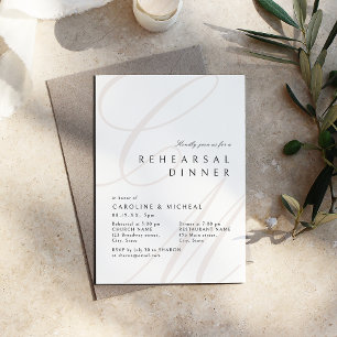 Classic Elegance Script Monogram Rehearsal Dinner Invitation