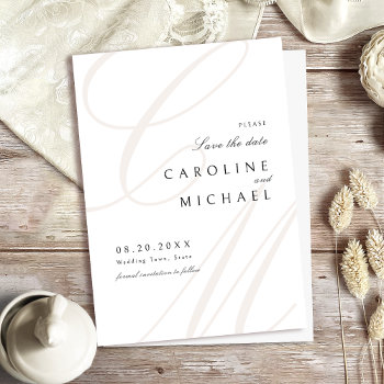 Classic Elegance Script Monogram Save The Date by AvaPaperie at Zazzle