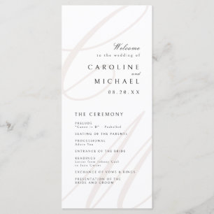 Classic Elegance Script Monogram Wedding Program