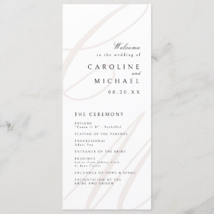 Classic Elegance Script Monogram Wedding Program