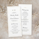 Classic Elegance Script Monogram Wedding Program<br><div class="desc">This elegant wedding program cards features classic script and couple's monogram surrounded by a thin gold frame,  great for classic wedding,  vintage wedding,  and formal wedding. 
See all the matching pieces in collection</div>