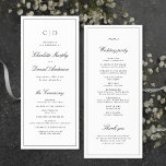 Classic Elegance Script Monogram Wedding Program<br><div class="desc">This elegant wedding program cards features classic script and couple's monogram surrounded by a thin frame,  great for classic wedding,  vintage wedding,  and formal wedding. 
See all the matching pieces in collection</div>