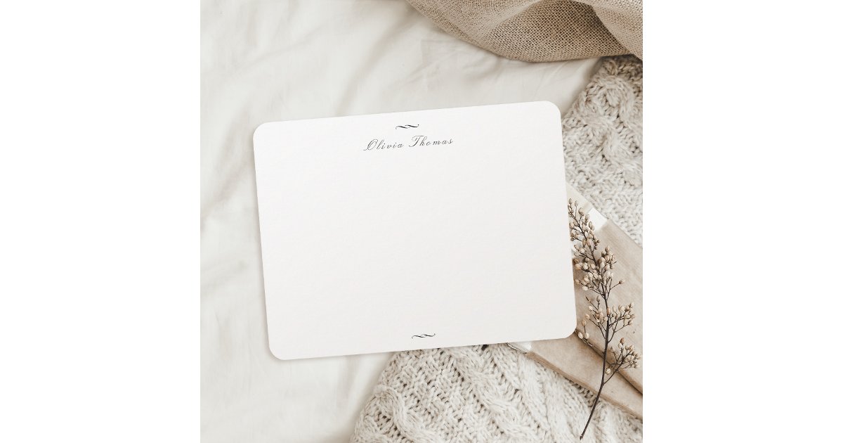 Classic Elegance Script Personalized Stationery Note Card | Zazzle