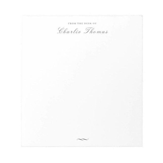 Classic Elegance Script Personalized Stationery Notepad (Front)