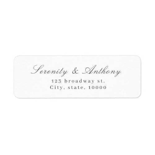 Classic Elegance Script Simple return address Label