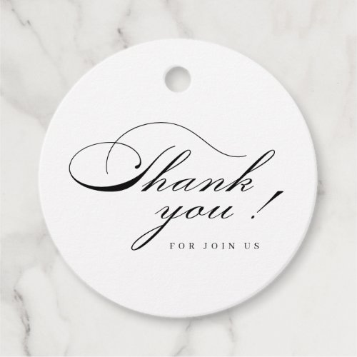 Classic Elegance Script Simple Thank You Favor Tags